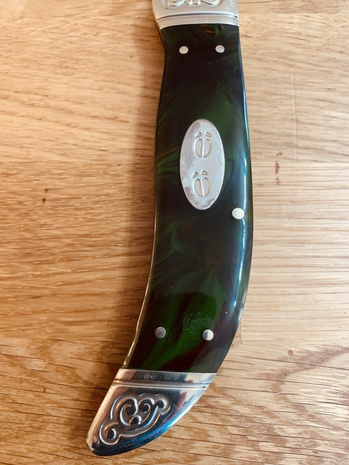 Schrade Collectors Series Elk Grabado 2008 Refuerzos Desplazados, Caja Abierta 5 1/2” Foto 3 de 4