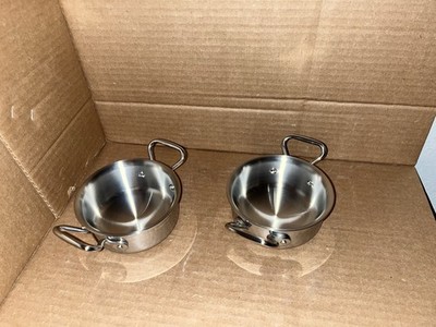 Paderno World Cuisine Mini Stainless Steel Rondeau 1/4 Qt Tri-Ply Dual Handle