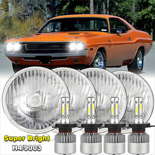 For Dodge Challenger 1970-74 4pcs 5 34 5.75 Inch Round Led Headlights Highlow