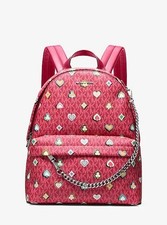 Michael Kors Slater Medium Chain Backpack Las Vegas MK Dark Raspberry Multi