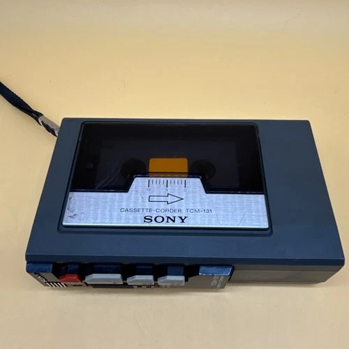 Vintage SONY TCM-131 Portable Cassette-Corder Tape Player -- UNTESTED
