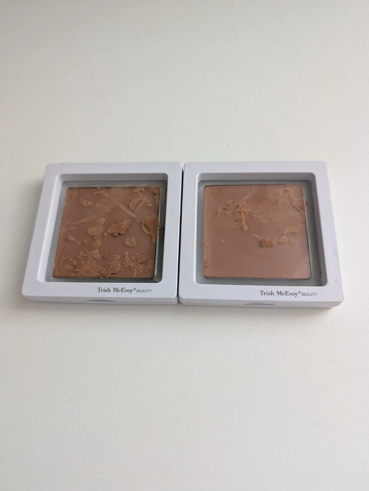 Trish McEvoy Bronzer Refill Medium Matte lot of 2 DAMAGED NICKS DENTS UNUSED - Image 2 of 4
