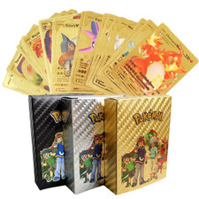 55PCS Pokemon Card Foil GOLD PACK 55 CARDS TCG GX Vmax GX Card Charizard Rare