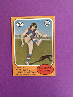 1973b Scanlens VFL Card #7 Gary Merrington , Footscray . *Very Good Condition*