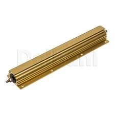500 W 4 ohm High Power Wirewound Resistor Gold Aluminum Housing 11x2x1 in