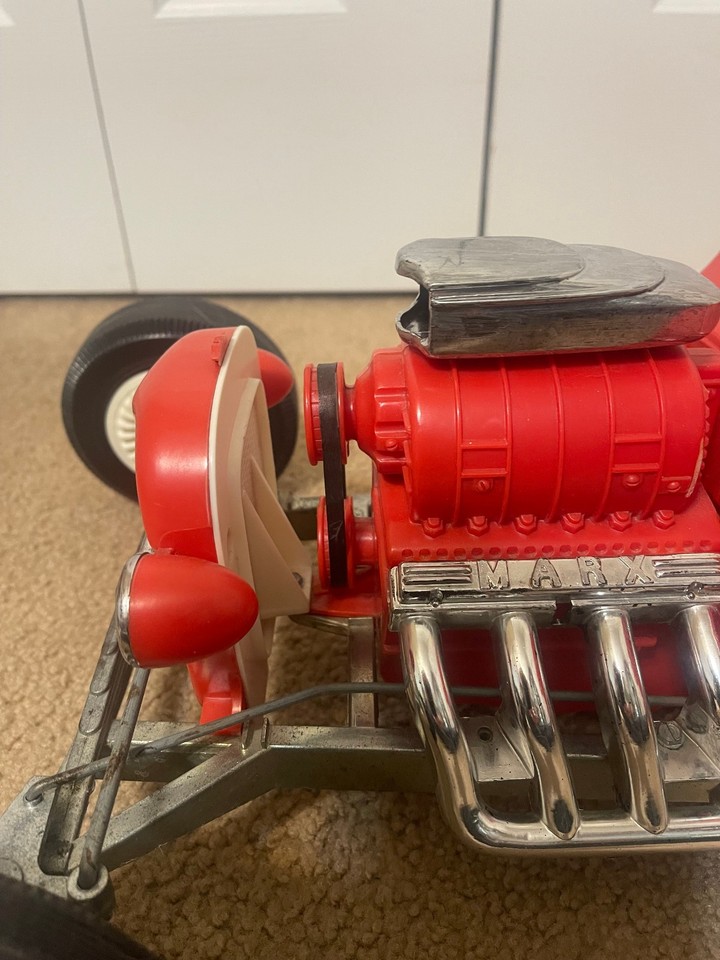 Vintage 1960’s Marx Big Red Hot Rod Battery Operated T Bucket Race Car ...