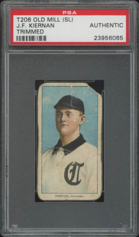 1909 T206 J.F. KIERNAN POOR SL OLD MILL PSA A BASEBALL COLUMBIA GAMECOCKS