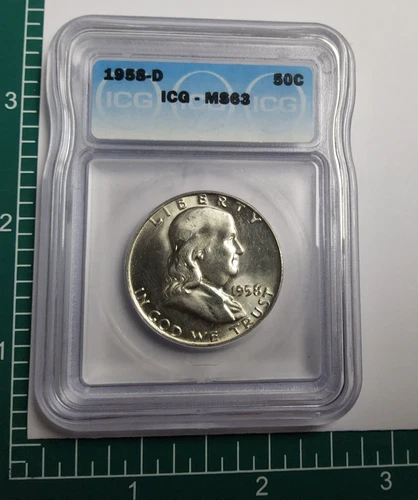 1958-D ICG-MS63 Franklin Half Dollar