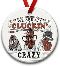 Chicken Rooster Ornament, Farmhouse Christmas Ornaments, Cluckin' Xmas Gifts ...