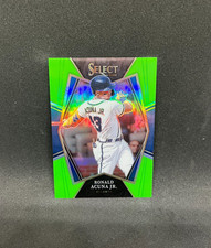 2022 Panini Select Ronald Acuna Jr #167 Premier Level Neon Green Prizm /99 