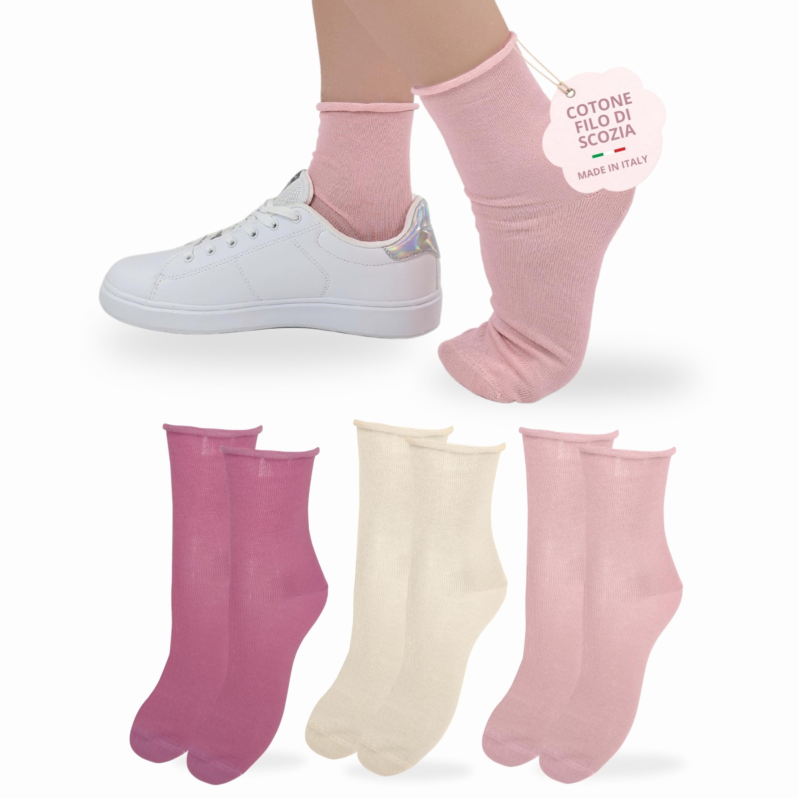 Chaussettes femme coton contre jambes Lourdes sans élastique comprimant