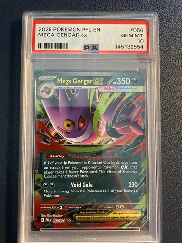 PSA 10 Mega Gengar EX 056/094 Phantasmal Flames 2025 Pokemon GEM MINT