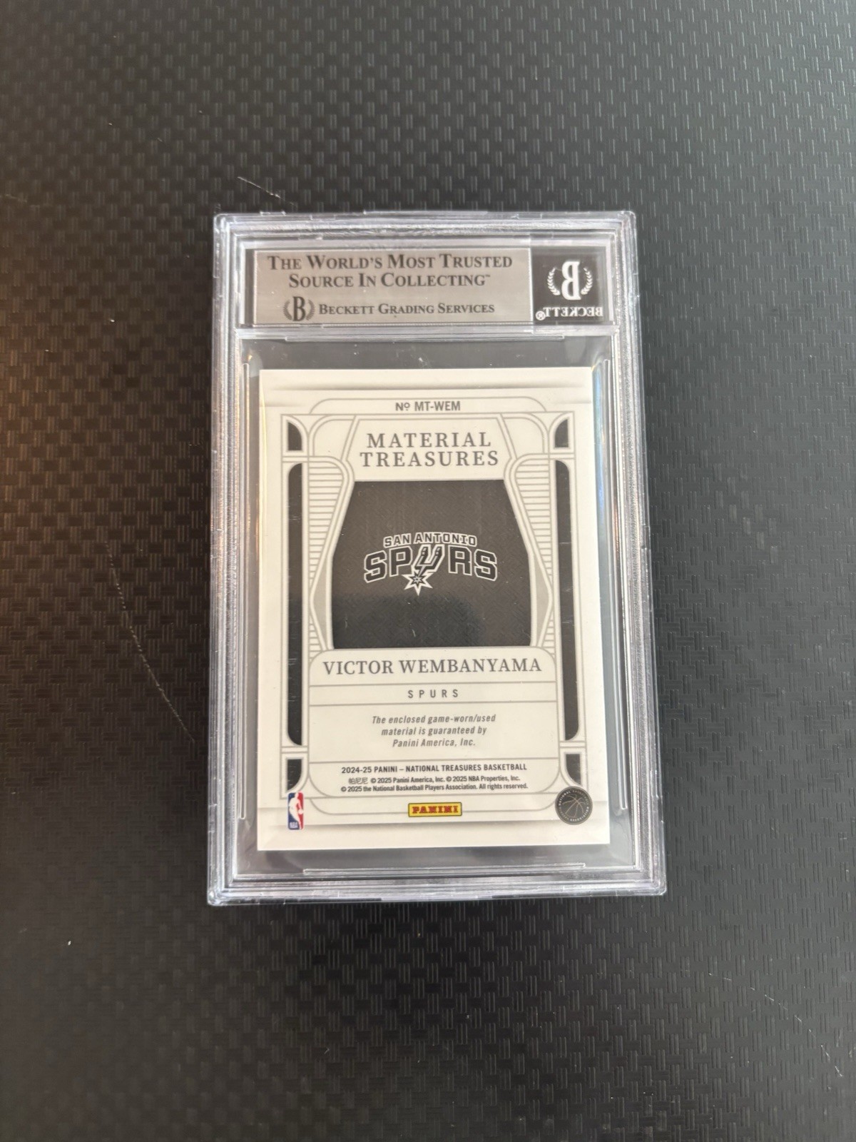 2024 National Treasures Victor Wembanyama International Red GW Patch /8 BGS 8 view 2
