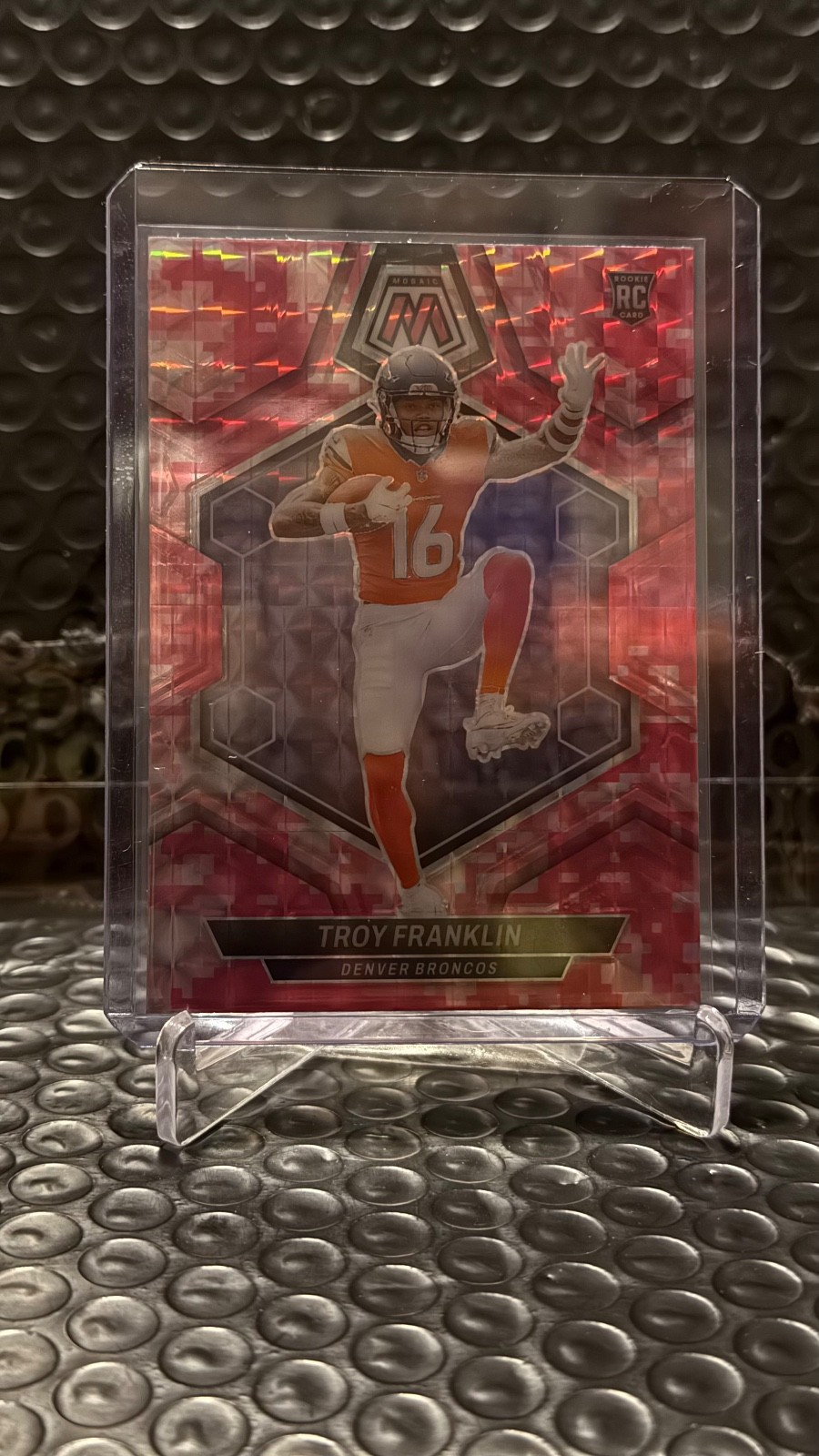 2024 Panini Mosaic - Pink Camo Mosaic Prizm - #378 Troy Franklin (RC) - Broncos