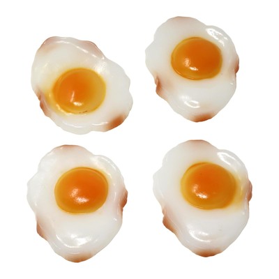 4PCS Lifelike Artificial Fried Eggs PVC Resin Fake Food Realistic Simulation ...