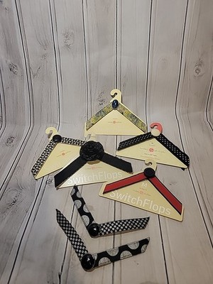 Lot of Lindsay Phillips 6 Pairs Switch Flops Interchangeable Straps 5 Med 1 Lg