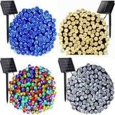 Solar Fairy String Lights 100/200/500 LED Outdoor Garden Xmas Party Tree Decor