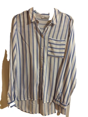 ONLY chemise chemisier bleu et blanc taille 40 - Photo 1/3