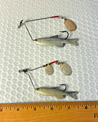 (LOT OF 2) Mepps Minnow Spinner Lure - Single & Tandem - Aglia Blades