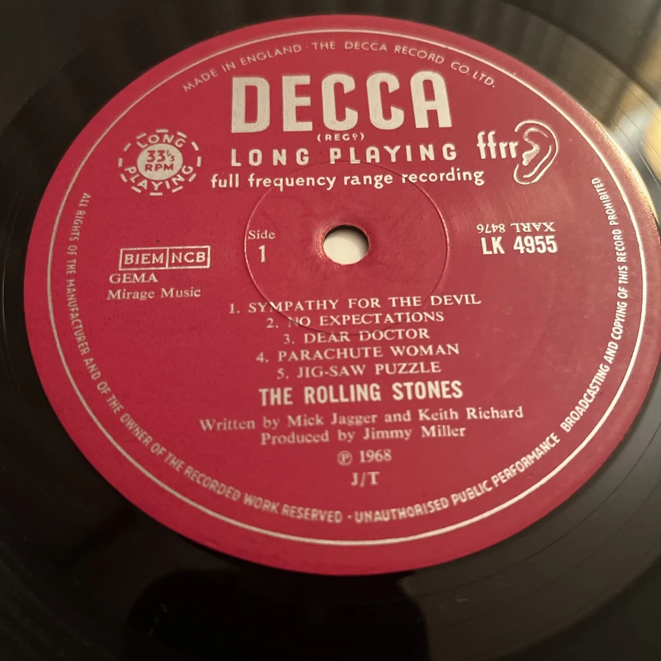 ROLLING STONES ~ BEGGARS BANQUET ** 1968 UK Unboxed DECCA LP MONO VG Vinyl LP - Image 4 of 4