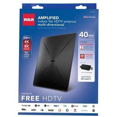 RCA ANT1360E INDOOR HDTV FLAT ANTENNA, BLACK
