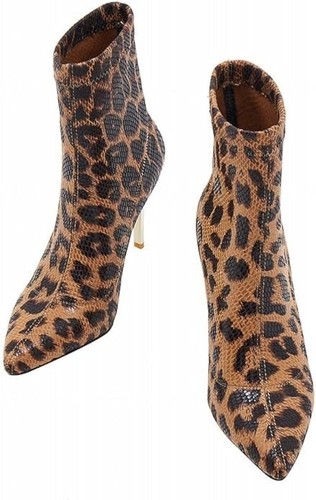 Damen Stilettos High Heel Booties Spitz zulaufend Slipper Mode Stiefeletten Zum Überziehen - Bild 2 von 6