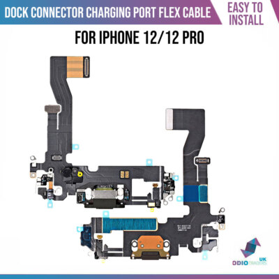 Dock Connector Ladebuchse Flex Kabel für iPhone 12 / 12 Pro - 6,1 Zoll Schwarz