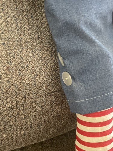 Vintage handgefertigte Raggedy "Andy" Puppe 24" Gewinde Gesicht abnehmbarer Hut (Mängel) süß - Bild 4 von 11