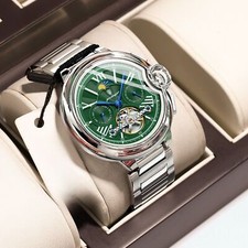 Mens Watches Automatic Mechanical Watch Stainless Steel Calendar Wristwatch Gift