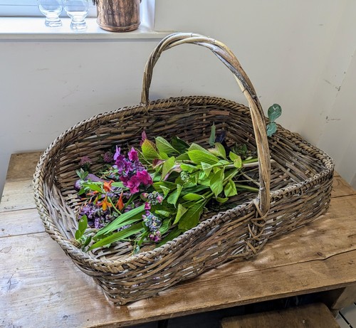 Wicker Trug'Flower Basket'1900-1910 English Original Condition Rare Prop Display - Picture 15 of 24