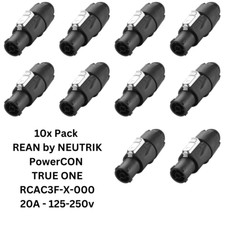 10x Pack REAN by NEUTRIK PowerCON TrueOne1 TruCon RCAC3F-X-000 Female Waterproof