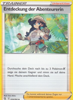 Entdeckung der Abenteurerin 224/264 Fusions Angriff Pokemon Karte Deutsch