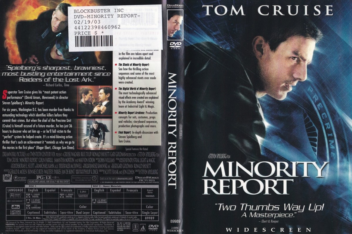 Minority Report (Widescreen DVD, 2002, 2-Disc Set) Tom