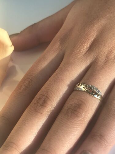 14k White Solid Gold I Love You Heart Valentine 0.12ct Lab Created Diamond Ring - Picture 3 of 10