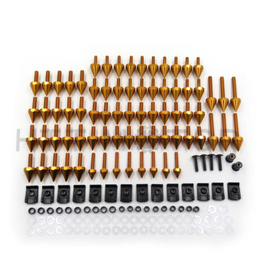 Gold CNC Alloy Complete Fairing Bolt Kit Bodywork Screws Nuts For Suzuki Honda