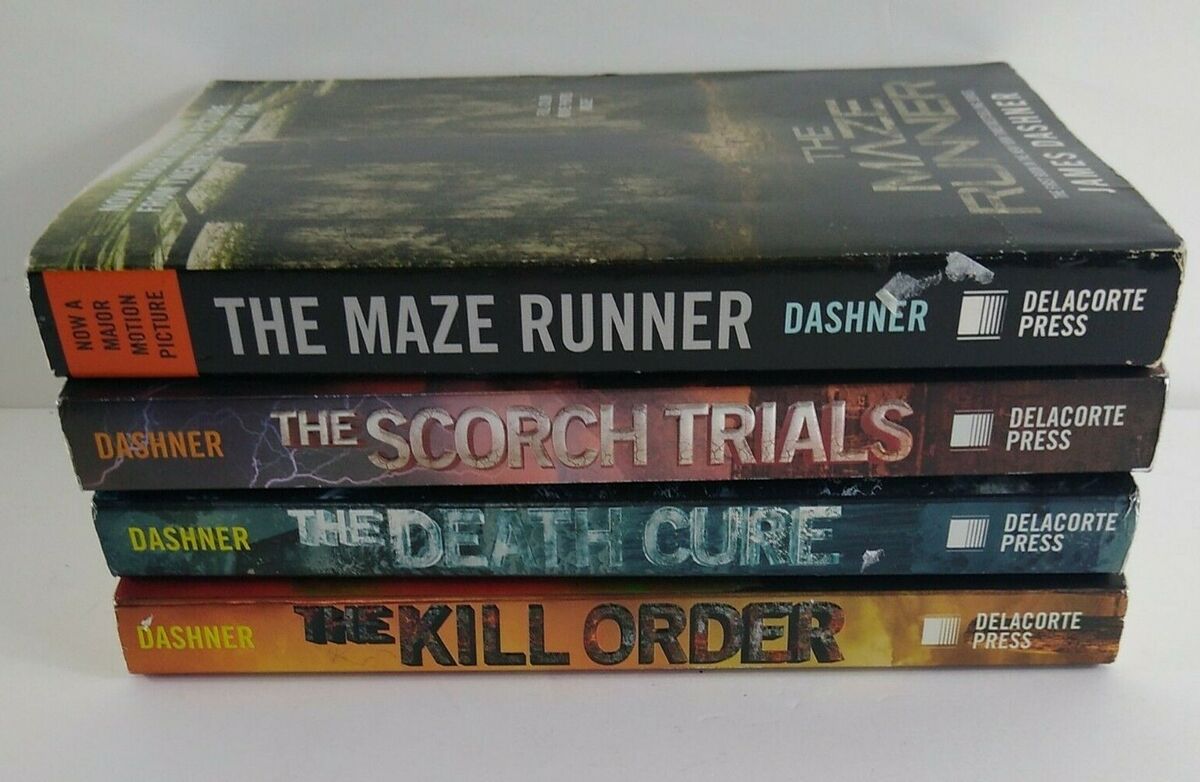 Maze Runner 4 Book Lot Scorch Trials Death Cure Kill Order PB Movie Edition