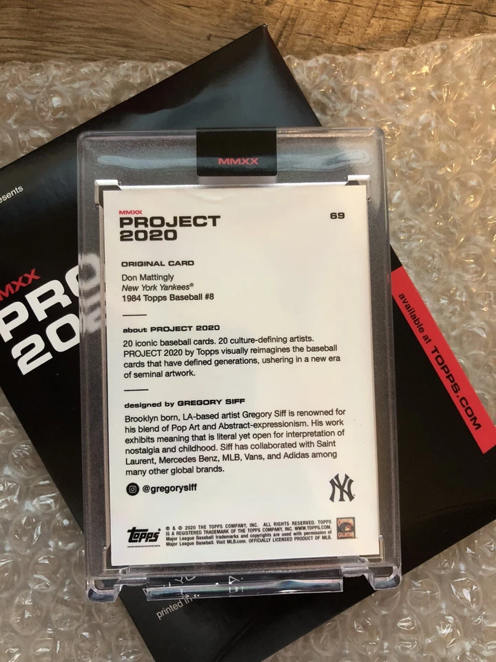 Topps Project 2020 Don Mattingly Card #69 by Gregory Siff - Yankees IN HAND! - Image 2 of 2