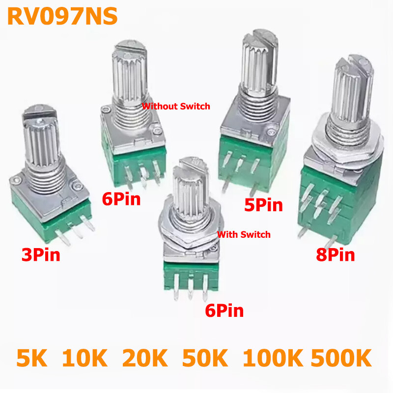 RK097N/RV097G 3/5/6/8 Pin Single Double Adjustable Potentiometer B5K