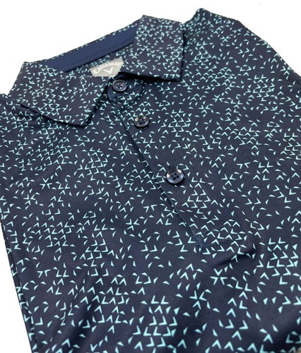 Callaway All Over Chev Print Graphic Polo Shirt - ALL SIZES - Peacoat Navy - Picture 7 of 7