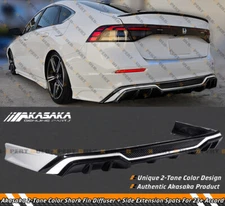 FOR 2023-25 HONDA ACCORD AKASAKA REAR BUMPER DIFFUSER W/ PEARL WHITE CORNER SPAT