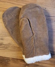 VTG COWHIDE LEATHER MITTENS GLOVES WELLS LAMONT NEW SZ MEDIUM
