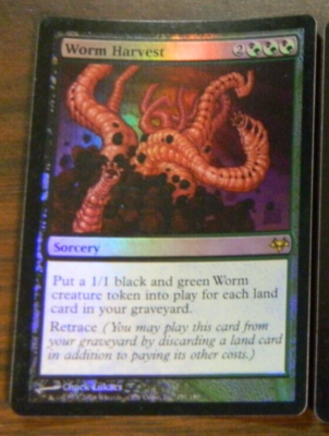 MTG Eventide Foil Rare Worm Harvest Excellent - NM Cond
