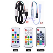 WS2812 WS2811 IC RGB Led Pixels Strip Light Controller DC5-24V USB/DC RF Remote