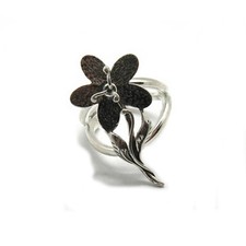 Stylish Sterling Silver Ring Stamped Solid 925 Flower Adjustable Size