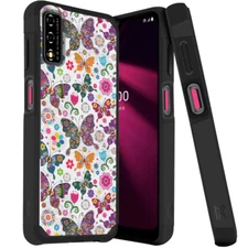 New Heavy Duty Hybrid Case For REVVL V 2021 4G (V Version) Butterfly Floral