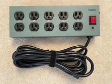 BELKIN F9D1000-15 POWER STRIP 10 OUTLET 1800W SURGE PROTECTOR 15 FT CORD TESTED