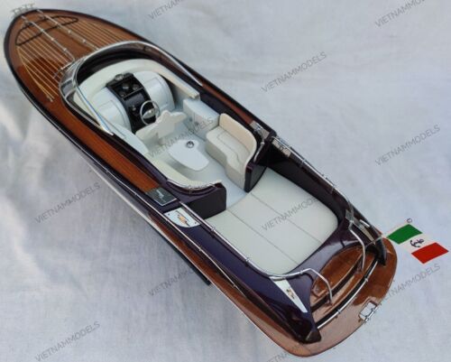 Riva Rama 26" Cream Seat Quality Wood Model Boat L70 Beautiful Home Decor - Picture 3 of 9
