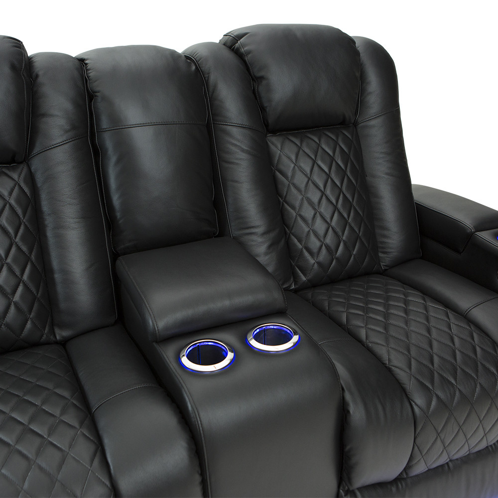 Seatcraft Anthem Leather Home Theater Seating Double Recliner Loveseat