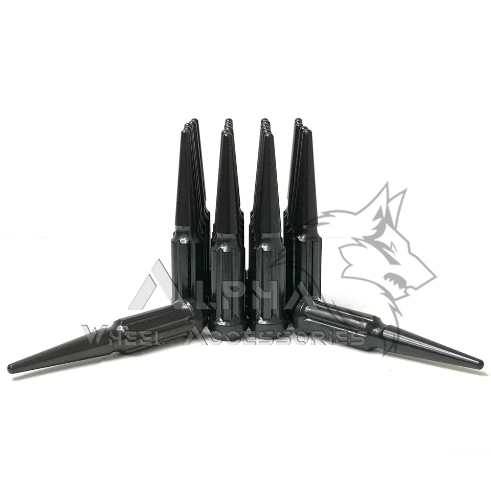 20 tuercas de clavo estriado negras 14X2 4,4" para Ford F-150 Expedition 5x135 14X2,0 Foto 3 de 4