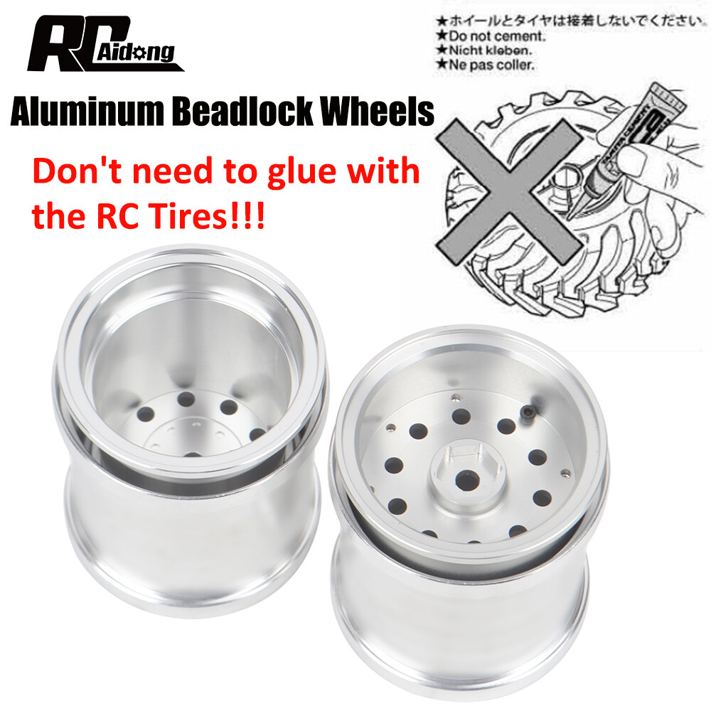 Aluminum Beadlock Wheel Rims for Tamiya WR-02 G6-01 6x6 Konghead